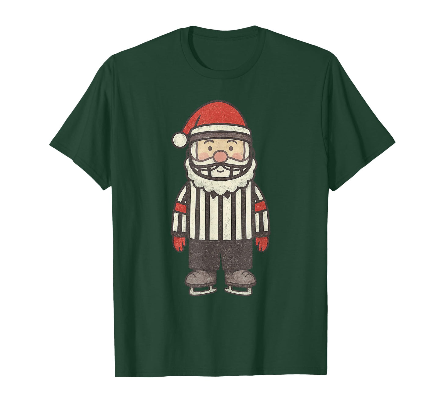 Santa Referee Ice Hockey Christmas Vintage Funny Xmas T-Shirt