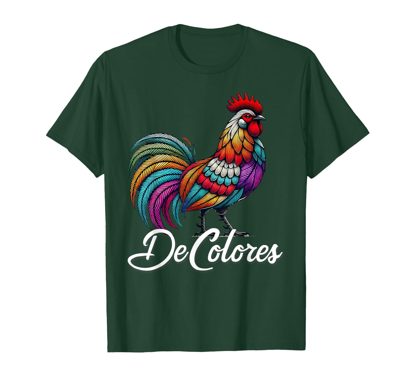 DeColores Cursillo Rainbow Rooster Catholic T-Shirt