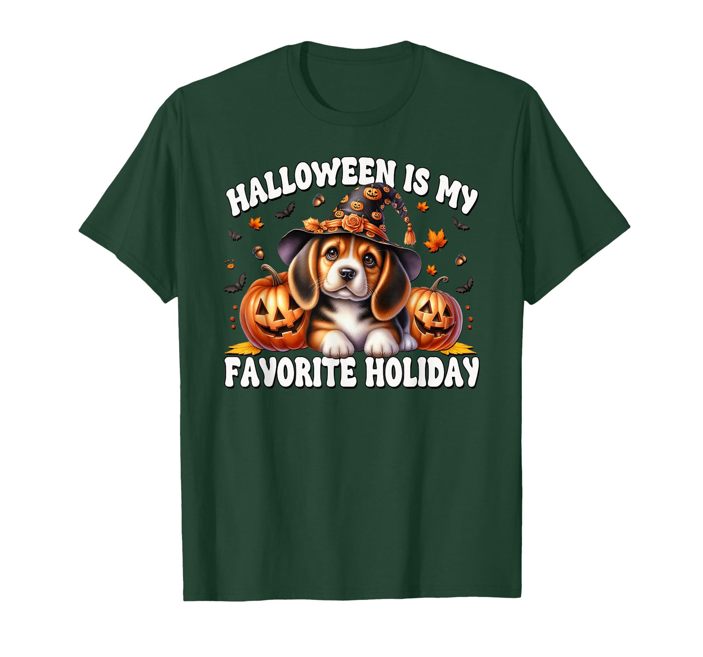 Halloween is My Favorite Holiday Graphic Cute Beagle Dog T-Shirt