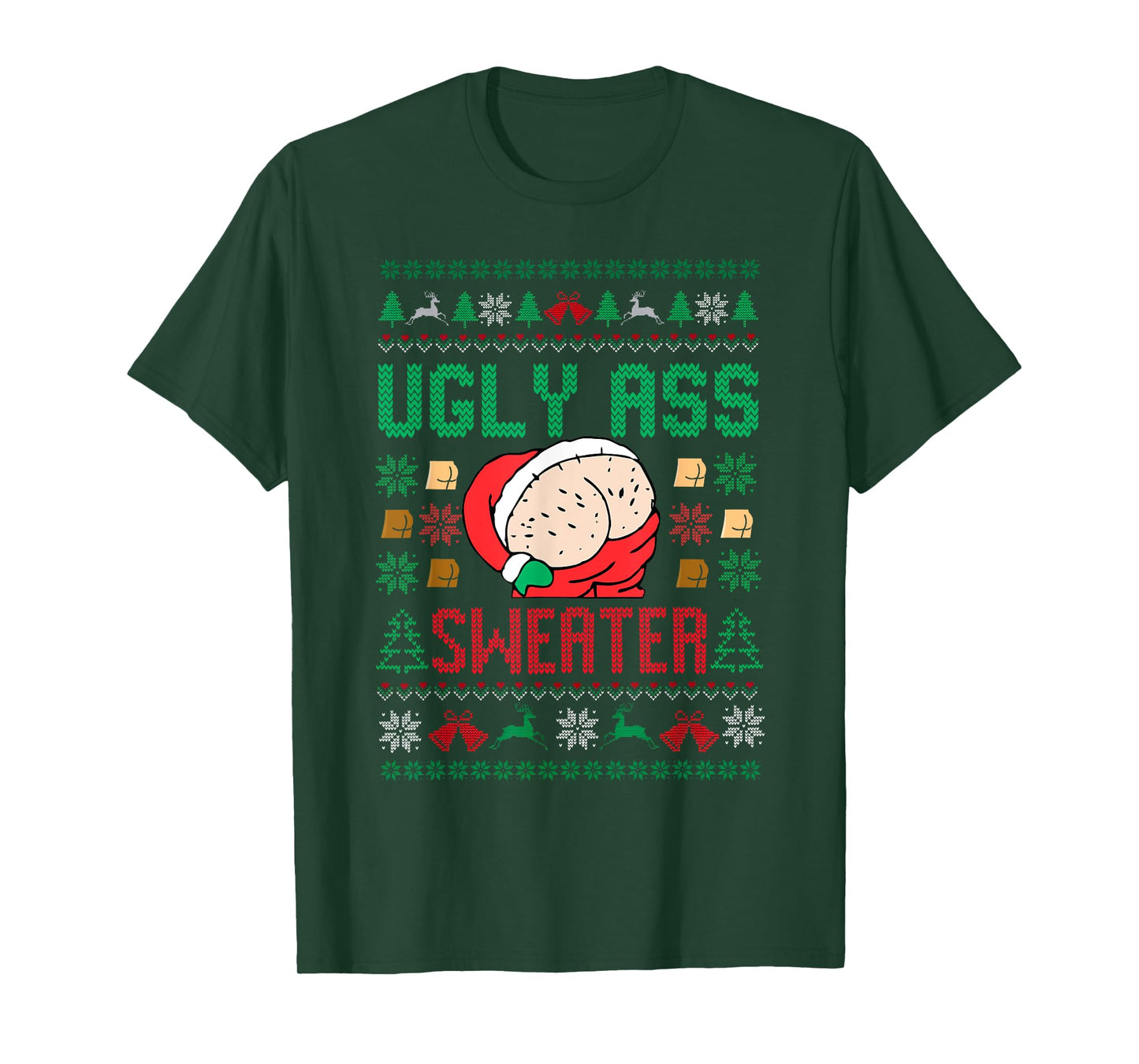 Ugly Ass Sweater Santa Merry Christmas Funny Pajamas Xmas T-Shirt