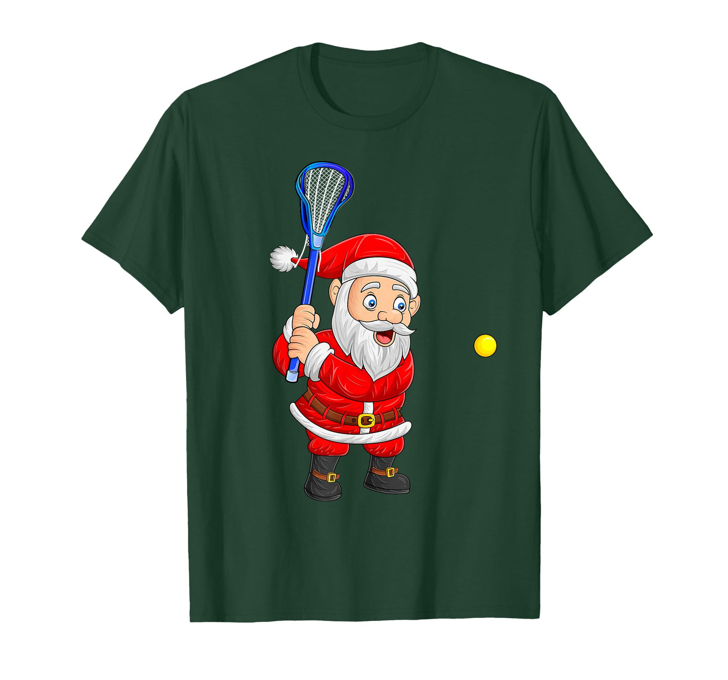 Christmas Santa Playing Lacrosse Xmas Funny Sports Player T-Shirt