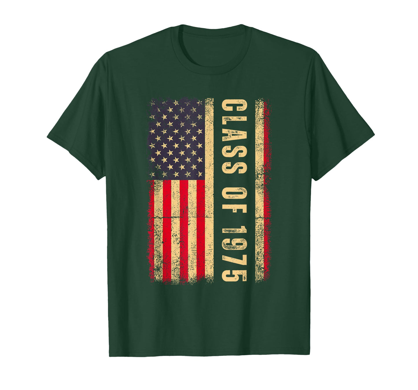 Vintage USA American Flag Class of 1975 Reunion High School T-Shirt