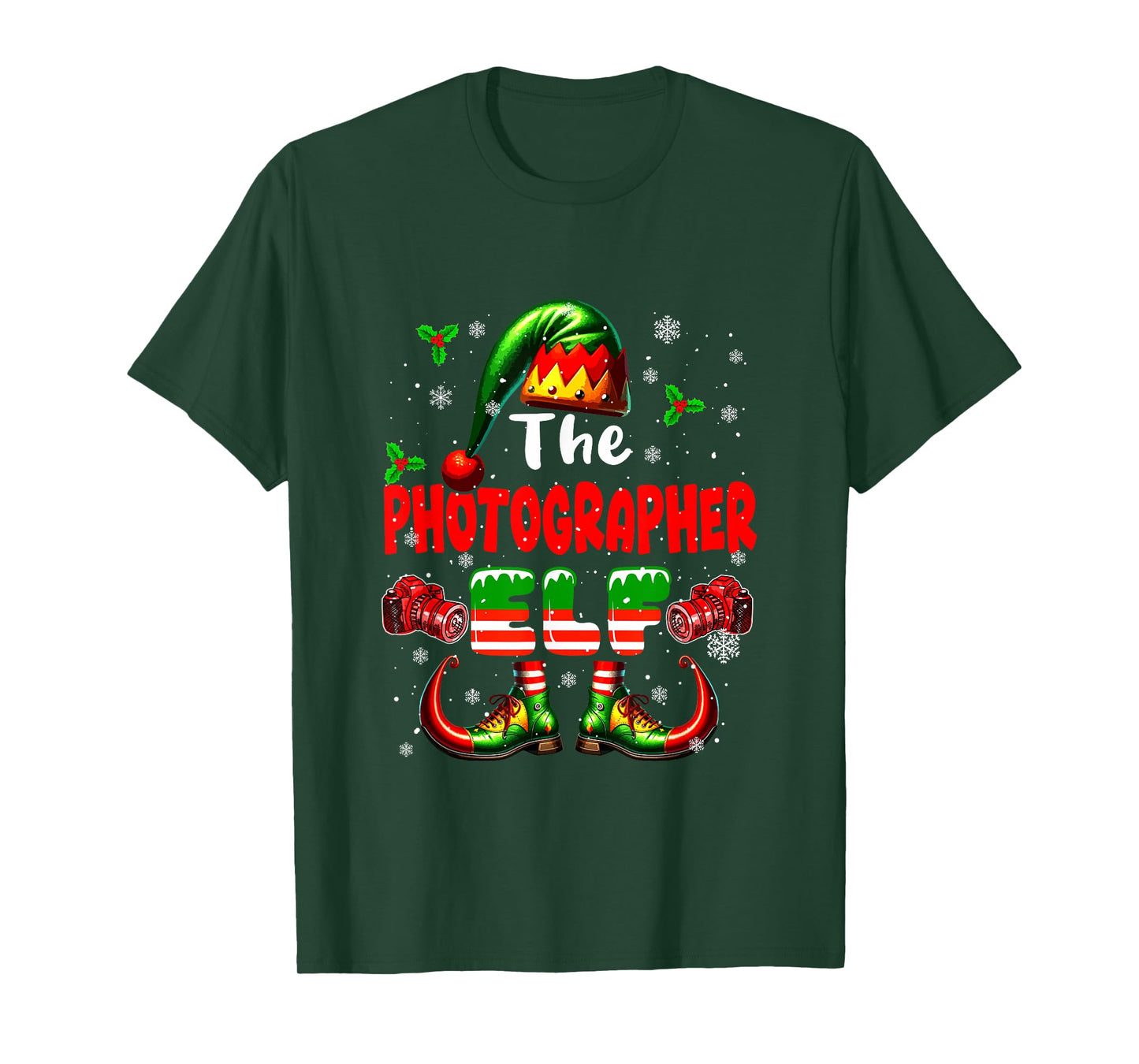 The Photographer Elf Christmas Job Team Matching Parties T-Shirt