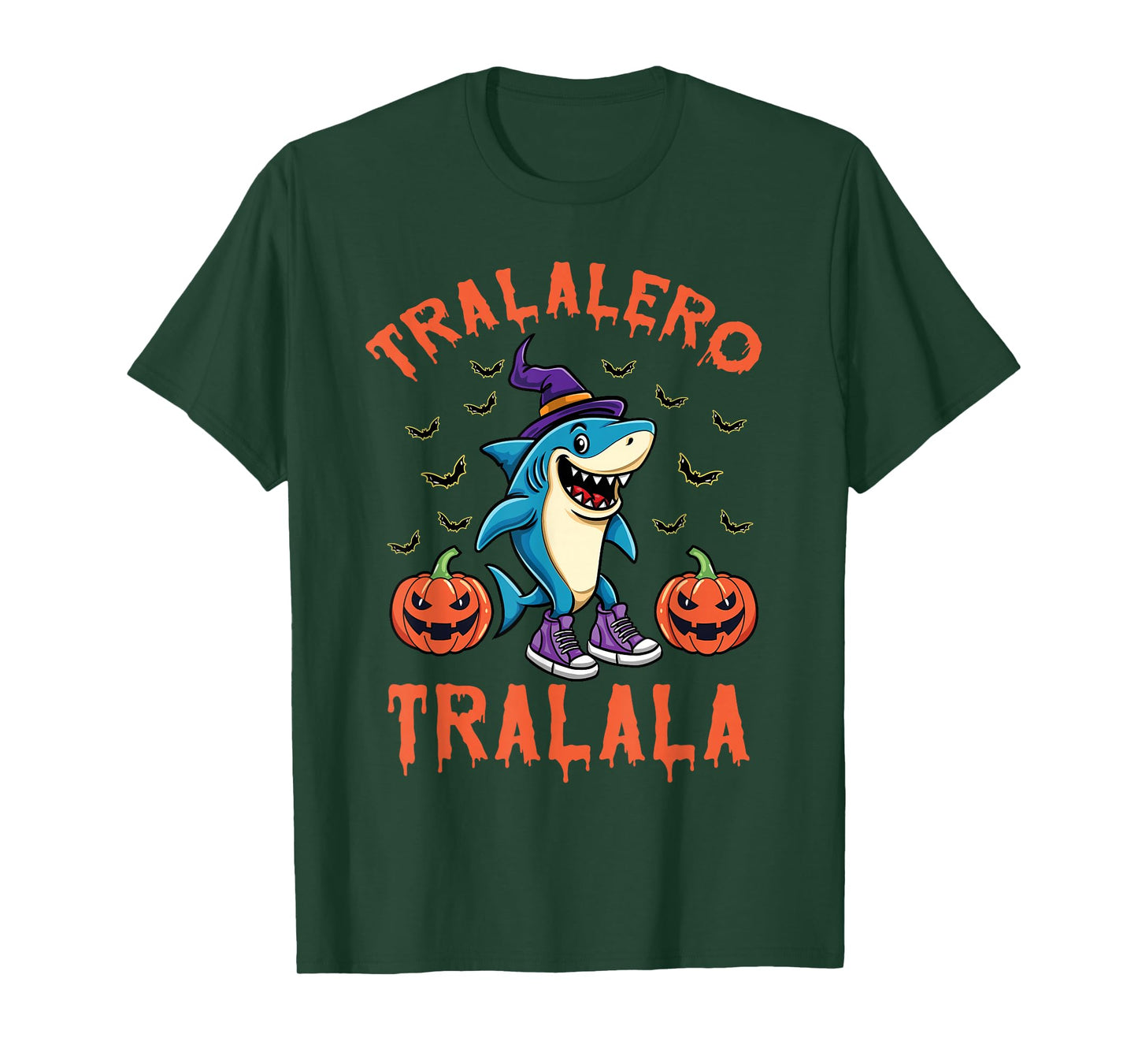 Halloween Shark Tralalero Tralala Italian Brainrot Meme Kids T-Shirt