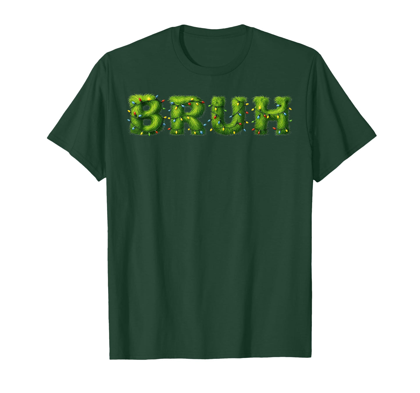 Funny Bruh Christmas Tree Xmas Pjs Pajamas Pajama Men Boy T-Shirt