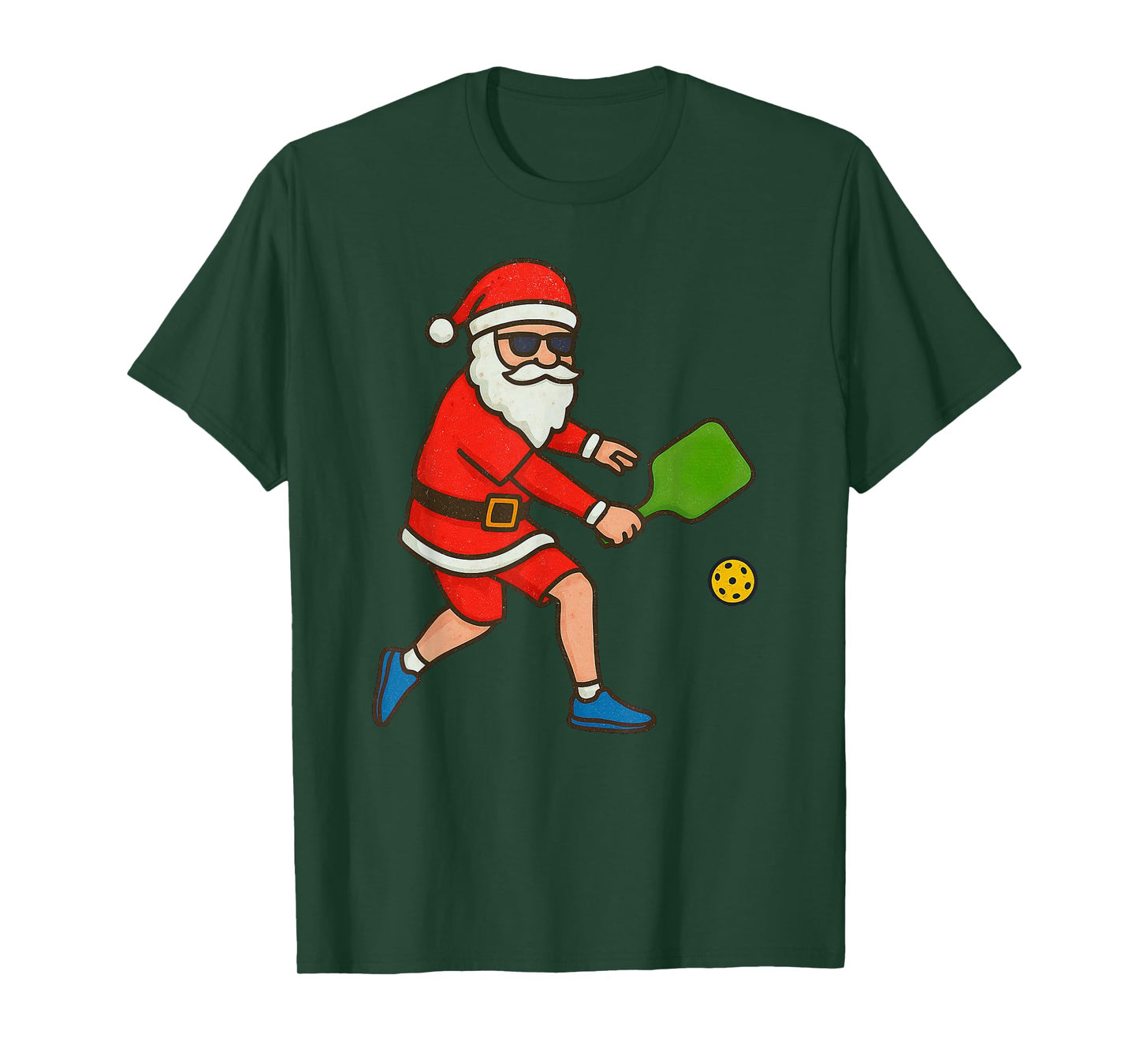 Santa Playing Pickleball Christmas Vintage Funny Xmas T-Shirt
