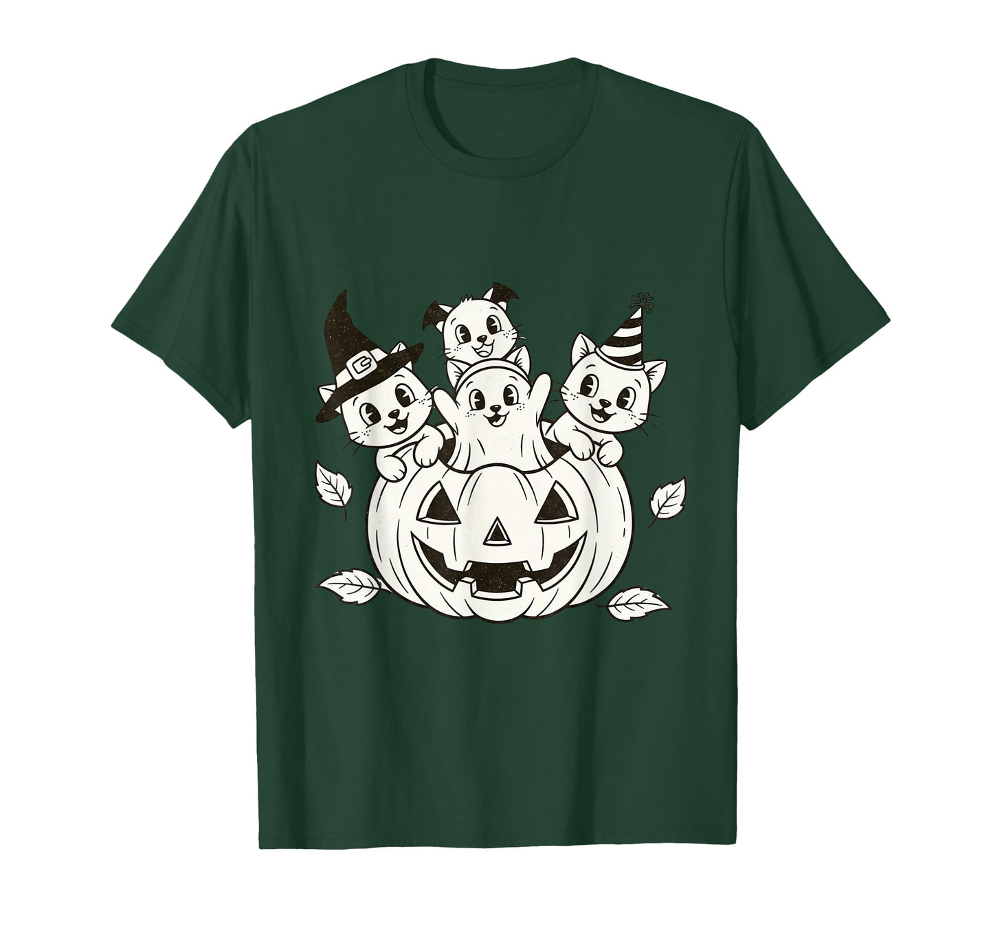 Cute Halloween Cats in Pumpkin Vintage Design T-Shirt