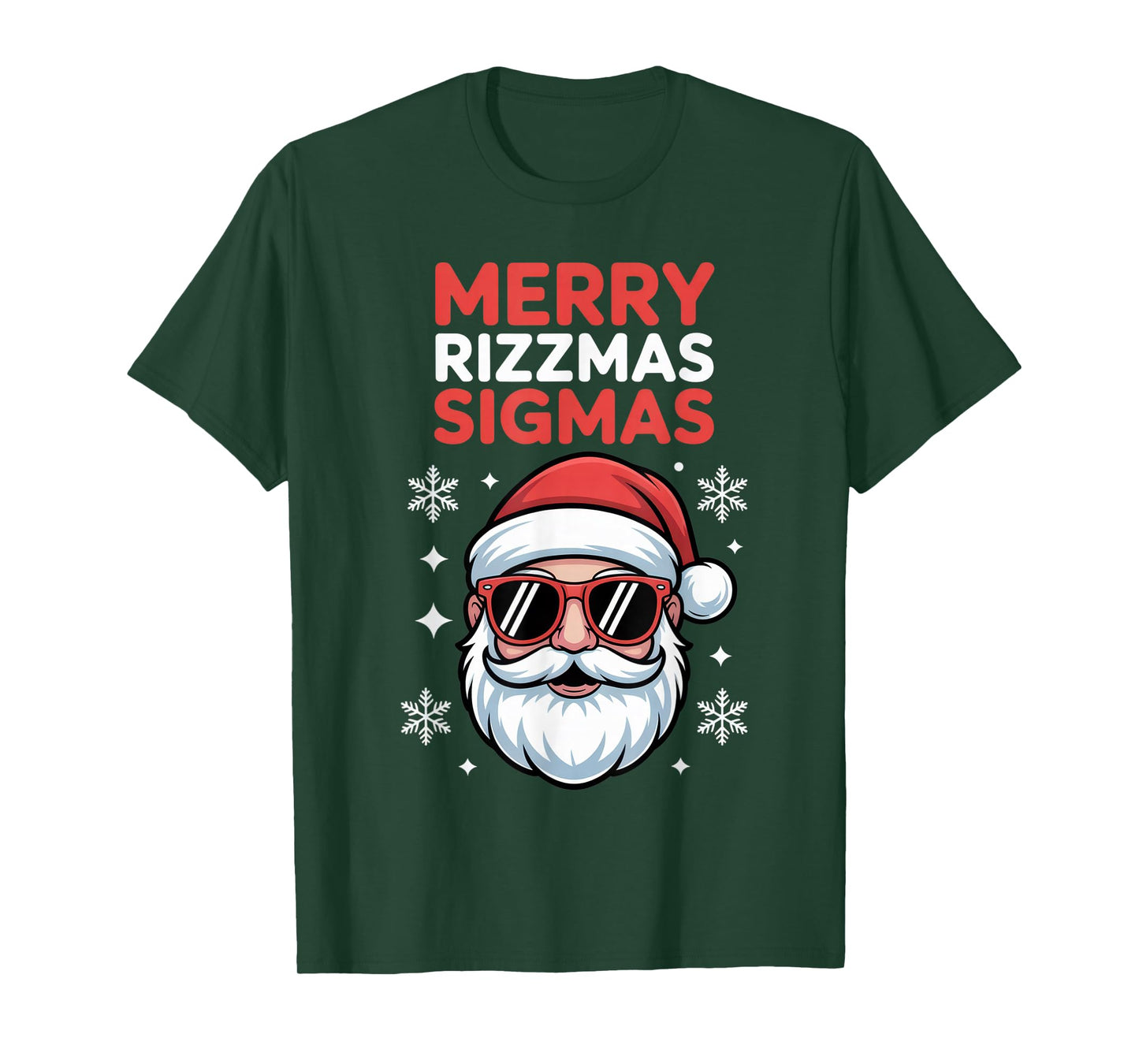 Merry Rizzmas Sigmas Funny Holiday Vibe Santa Christmas T-Shirt