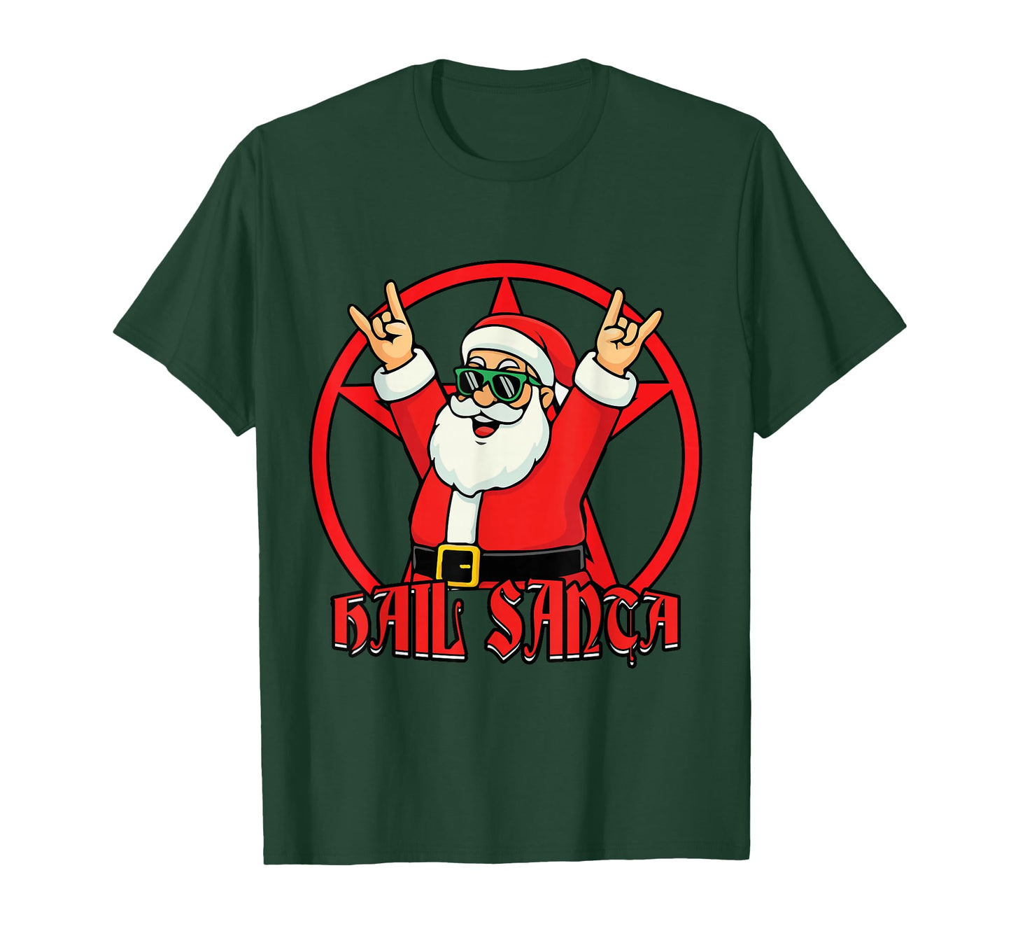 Hail Santa Pagan Solstice Gothic Funny Christmas Santa T-Shirt