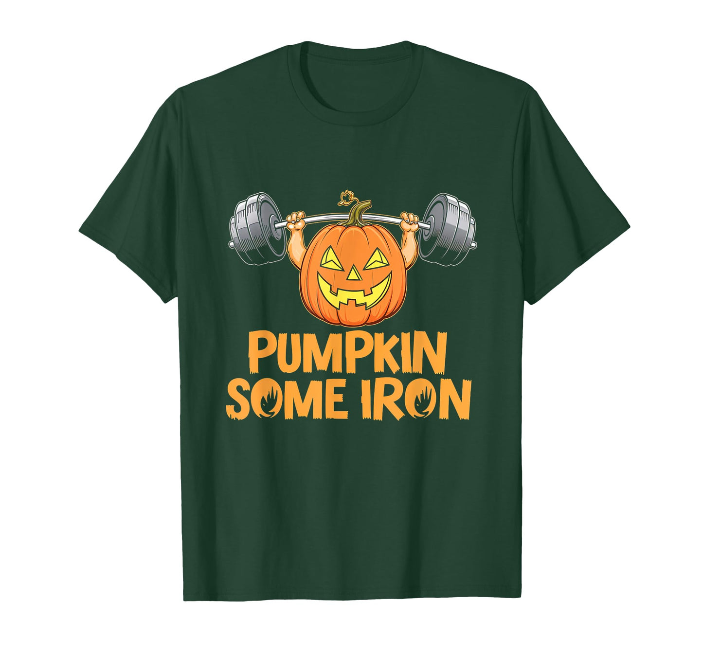 Pumpkin Some Iron Halloween Fitness Gym Weightlifting T-Shirt