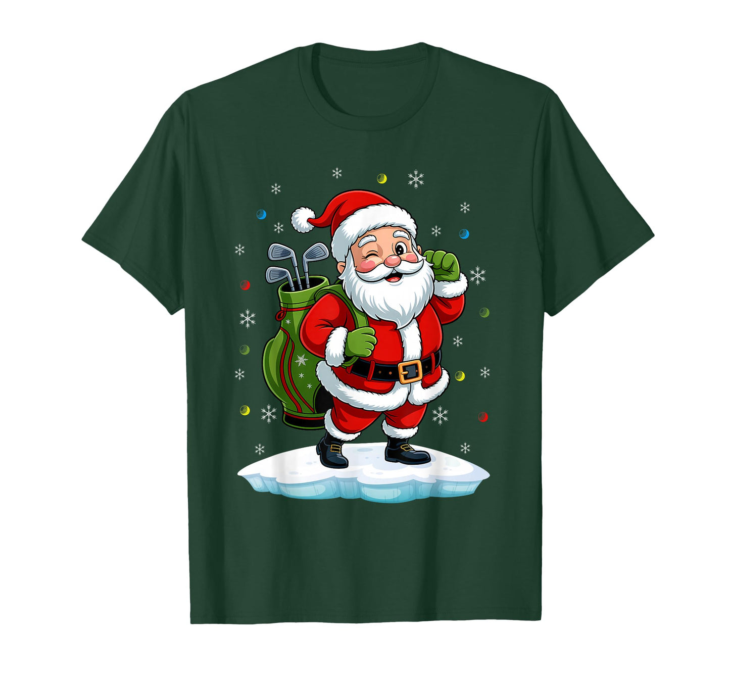 Santa Claus Christmas Golf Lover Golfing Sport Fan Player T-Shirt
