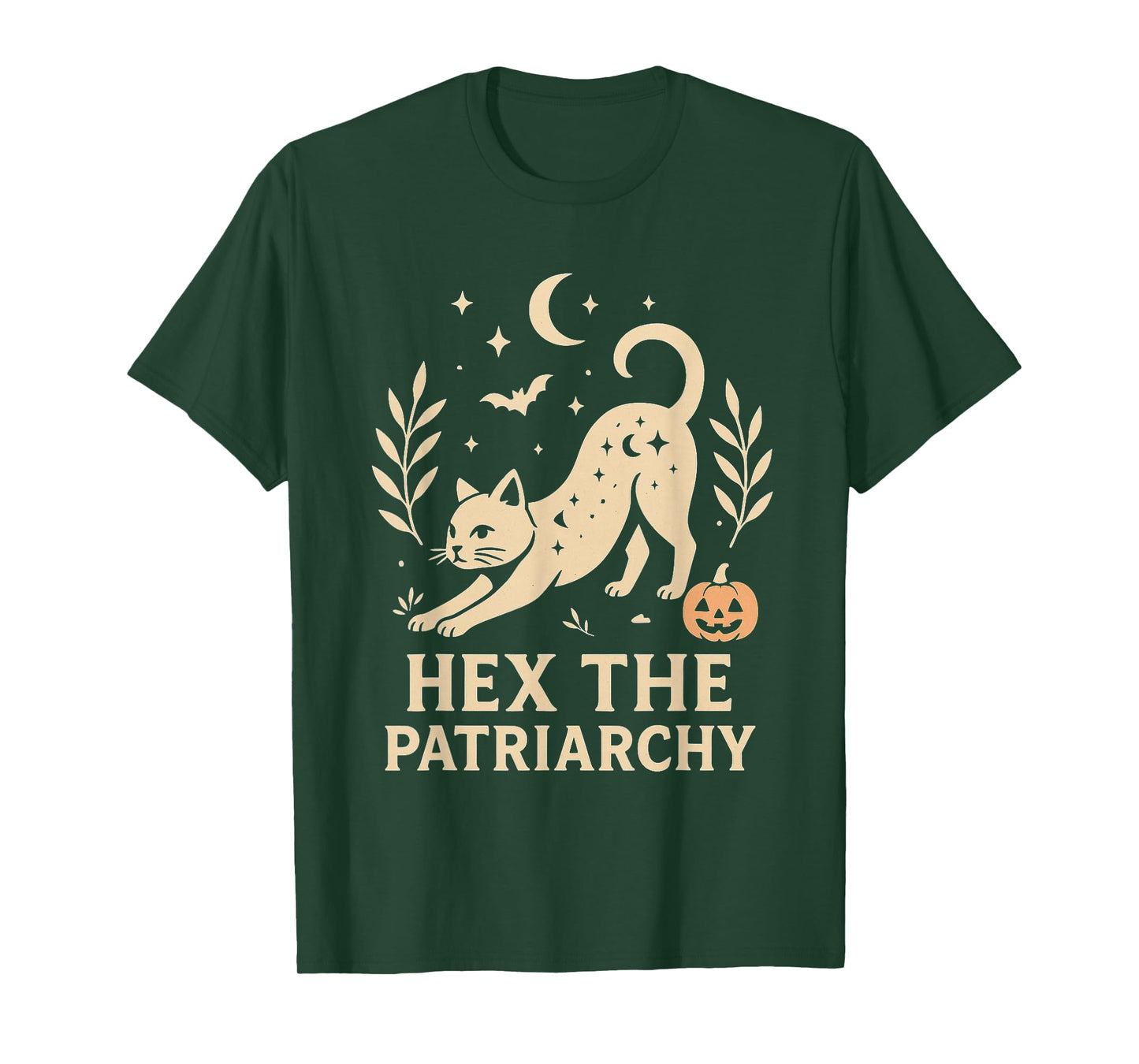 Witch Hex The Patriarchy Halloween Cat Lovers Feminist T-Shirt