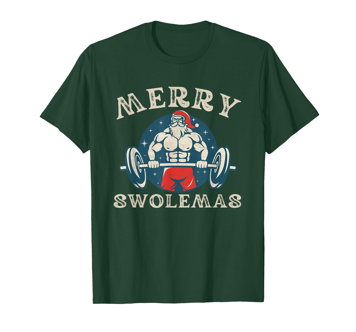 Merry Swolemas Funny bodybuilding Santa Christmas workout T-Shirt