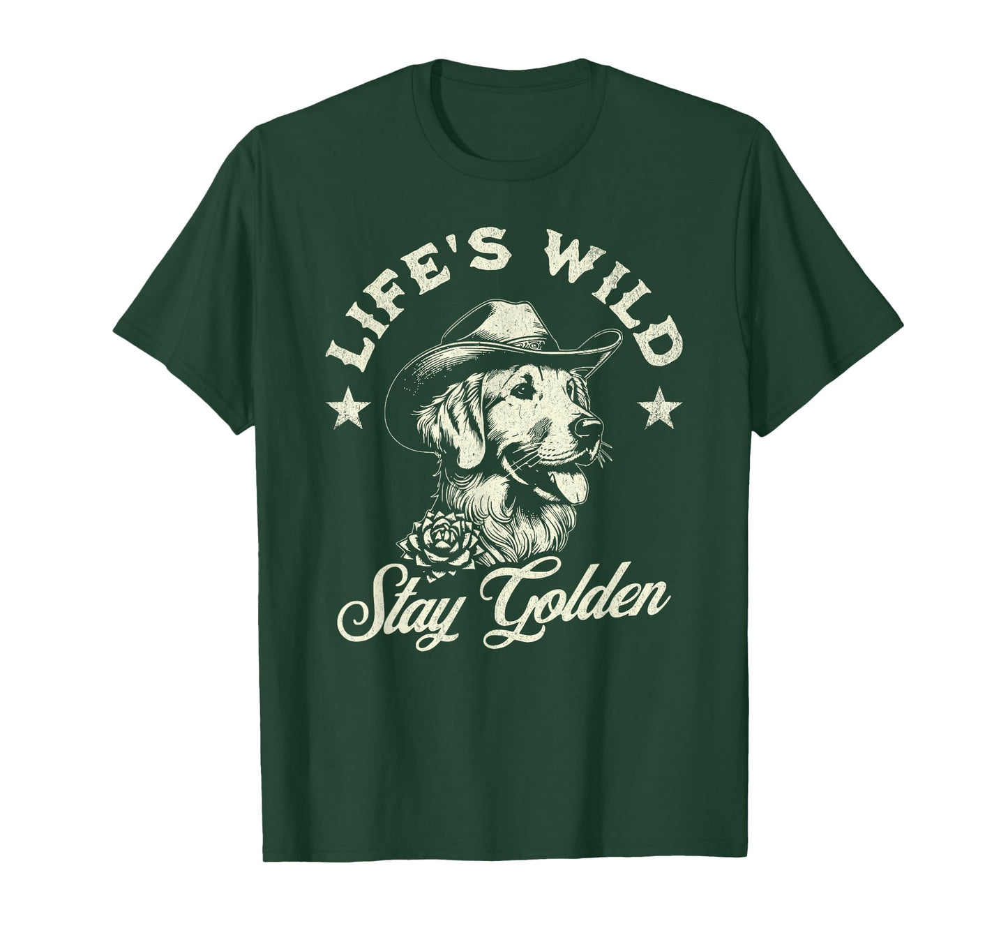 Golden Retriever Tee for Men and Women Western Cowboy Dog T-Shirt