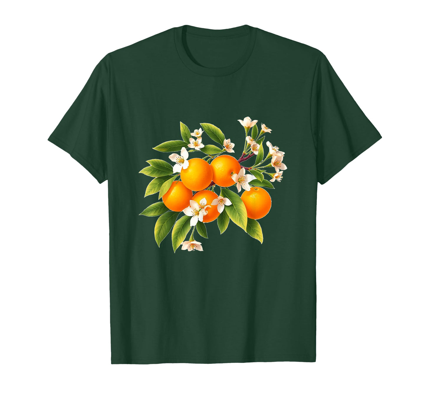 Elegant Orange Blossom Branch - Botanical Fruit Illustration T-Shirt