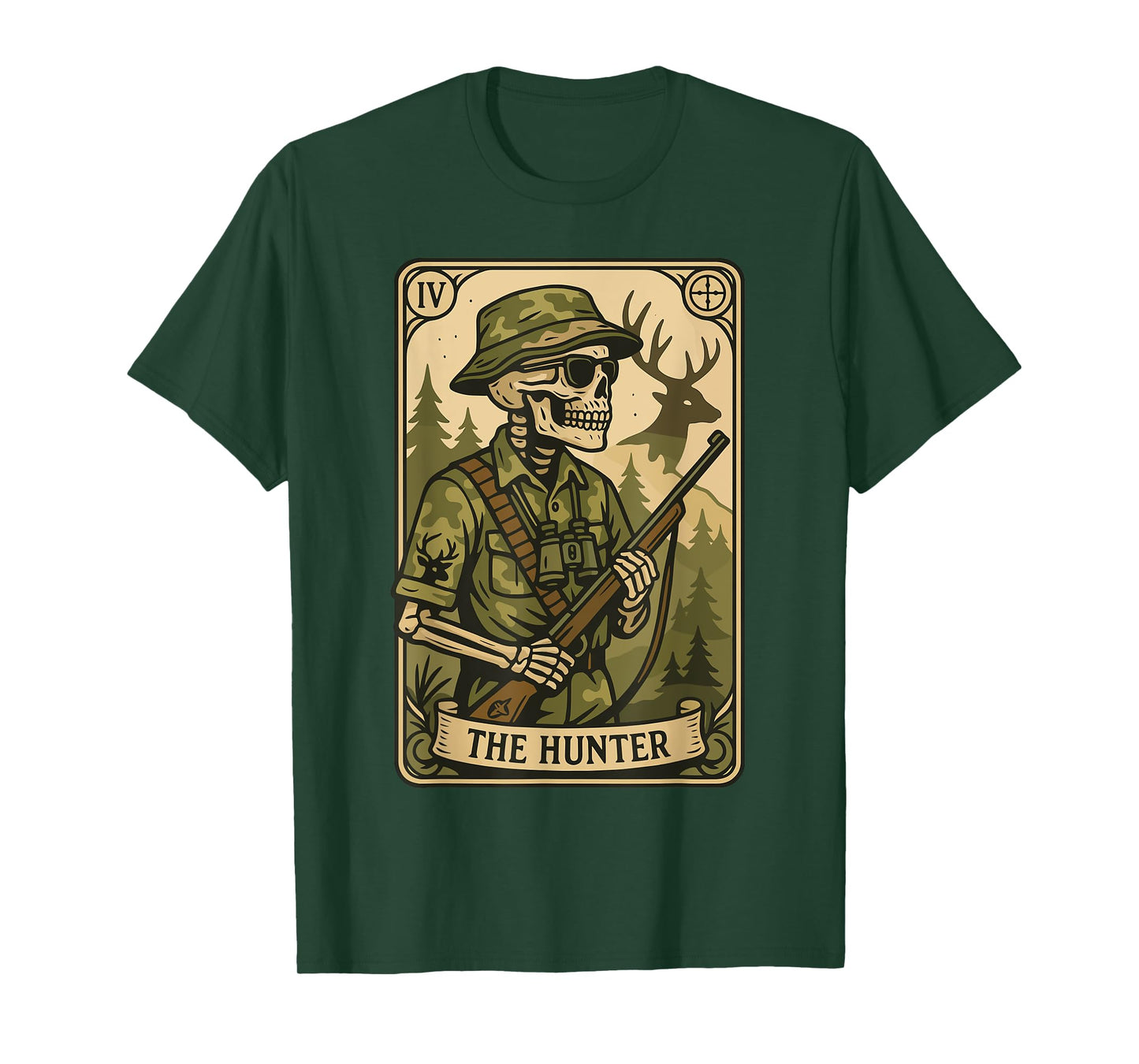 Hunter Tarot Card – Vintage Skeleton Deer Hunting T-Shirt