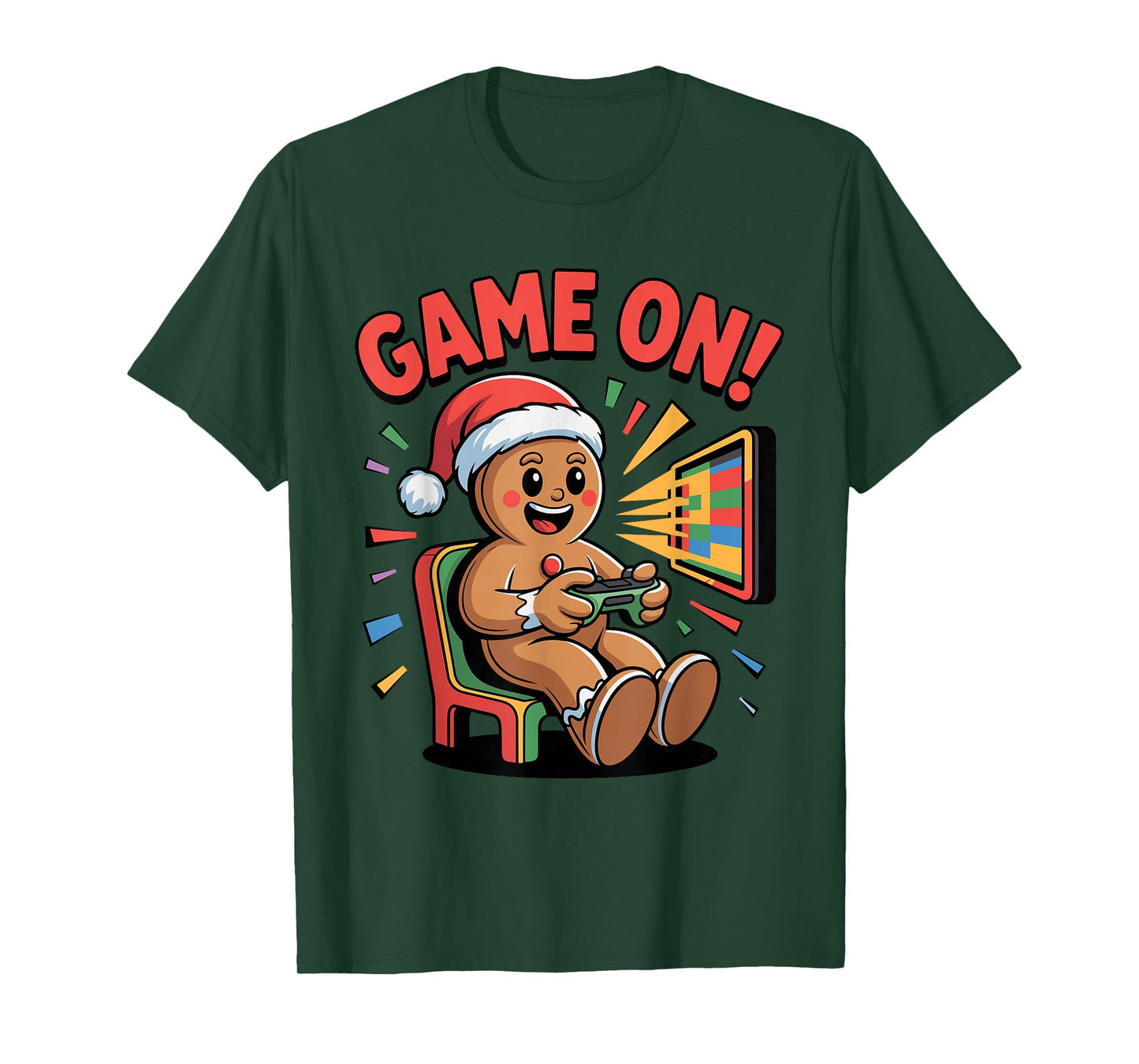 Funny Gingerbread Gamer Christmas Holiday Video Game T-Shirt