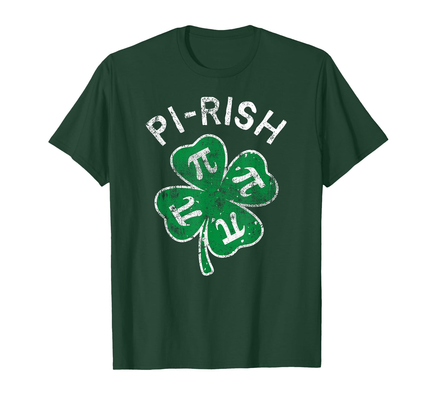 Pi-rish Lucky Clover St. Patrick's Day Distress T-Shirt
