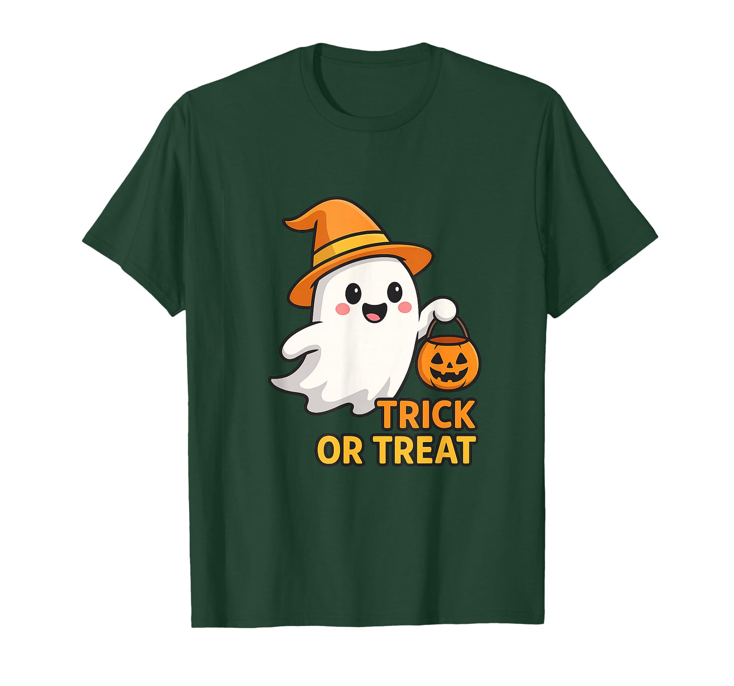 Cute Halloween Ghost with Pumpkin T-Shirt