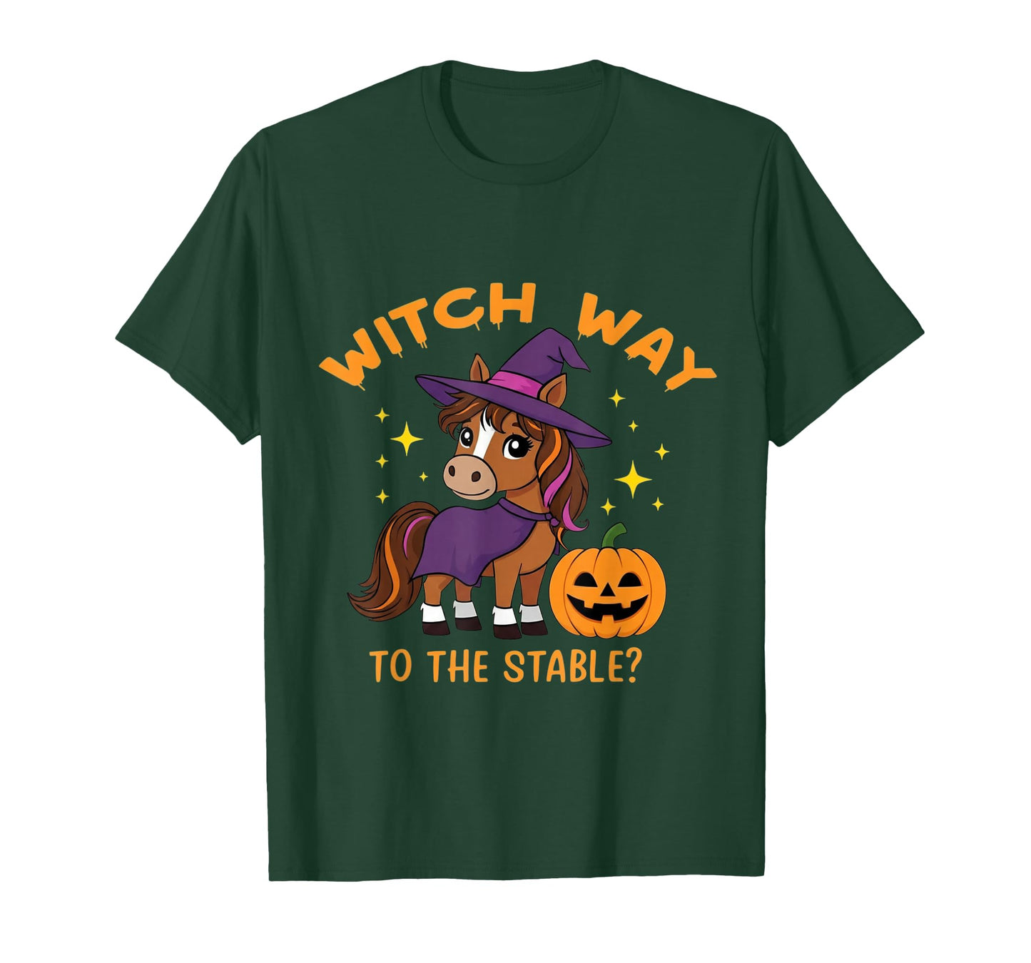 Witch Way to The Stable Horse Halloween Costume Funny Pony T-Shirt
