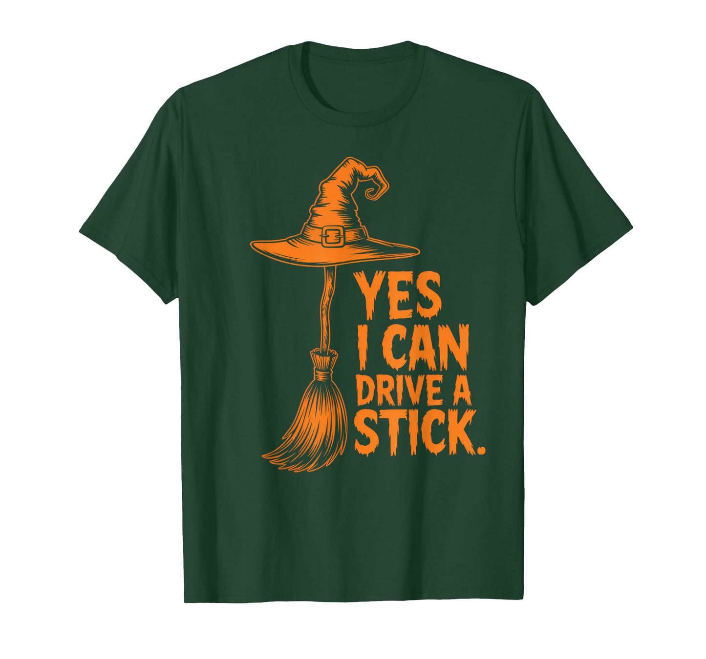 Yes I Can Drive a Stick Funny Halloween Witch Costume T-Shirt