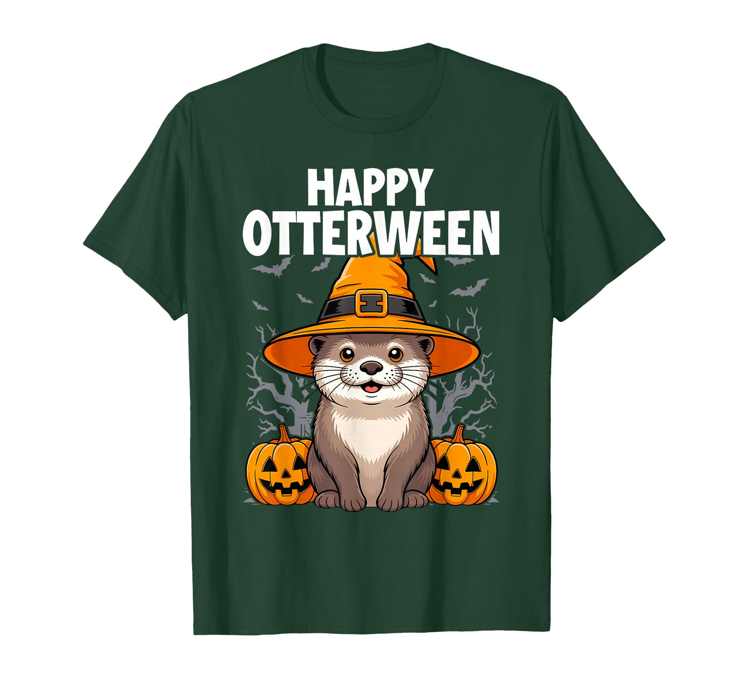 Happy Otterween Witch Sea Otter Pumpkin Halloween Costume T-Shirt