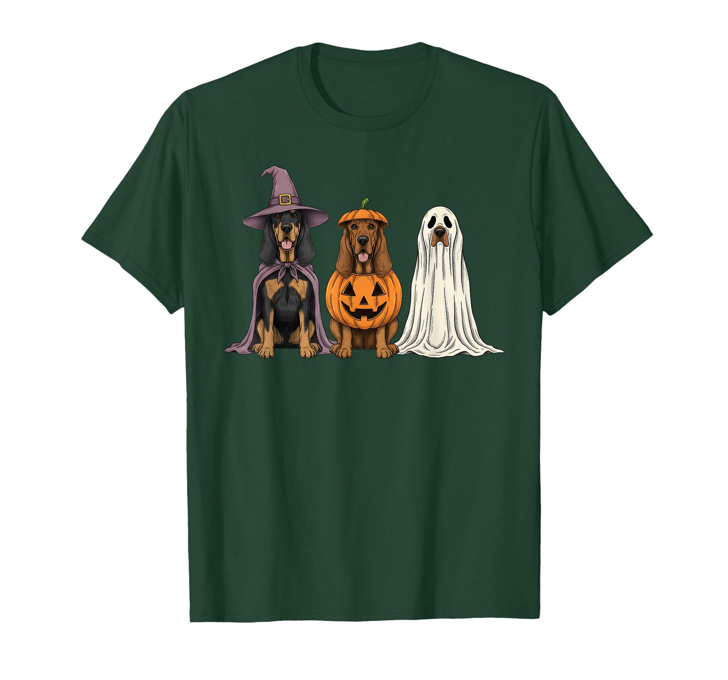 Spooky Ghost Bloodhound Pumpkin Halloween Dog Lover T-Shirt