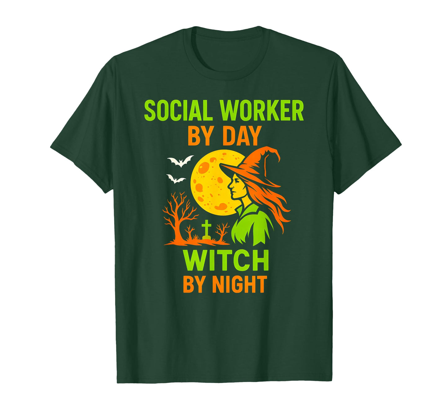 Social Worker Halloween Witch by Night Cool Womans Costume T-Shirt