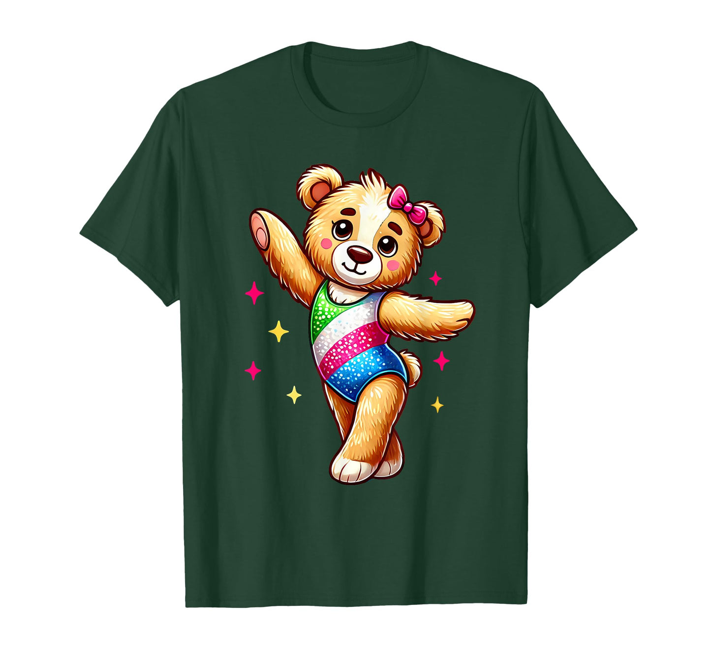 Teddy Bear Gymnastics Cute Tiny Gymnast Bear Cute Gym Moves T-Shirt