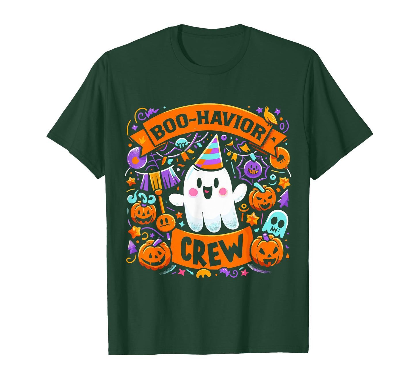 Behavior Analyst Halloween ABA Cute Ghost Boo-Havior Crew T-Shirt