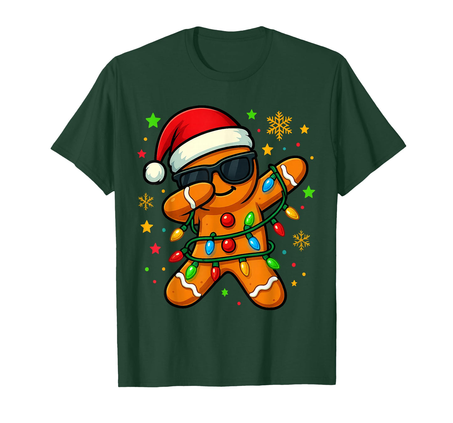 Dabbing Gingerbread Man Christmas Boys Girls Kids Funny Xmas T-Shirt