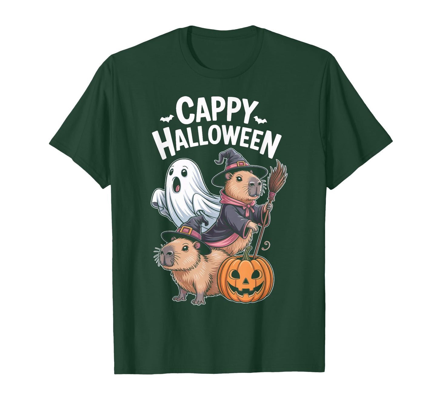 Capybara Cappy Halloween Pumpkin Witch Costume Party Lovers T-Shirt