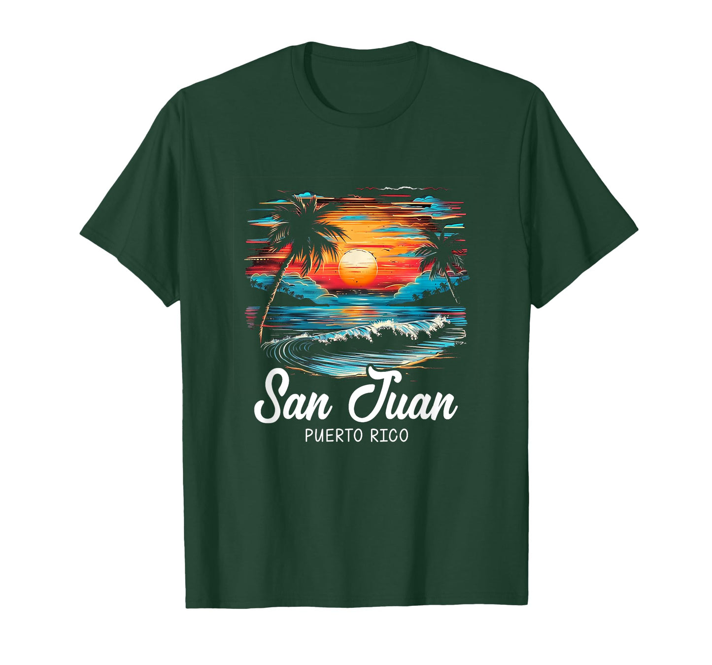 Family Vacation Retro Sunset Puerto Rico San Juan T-Shirt