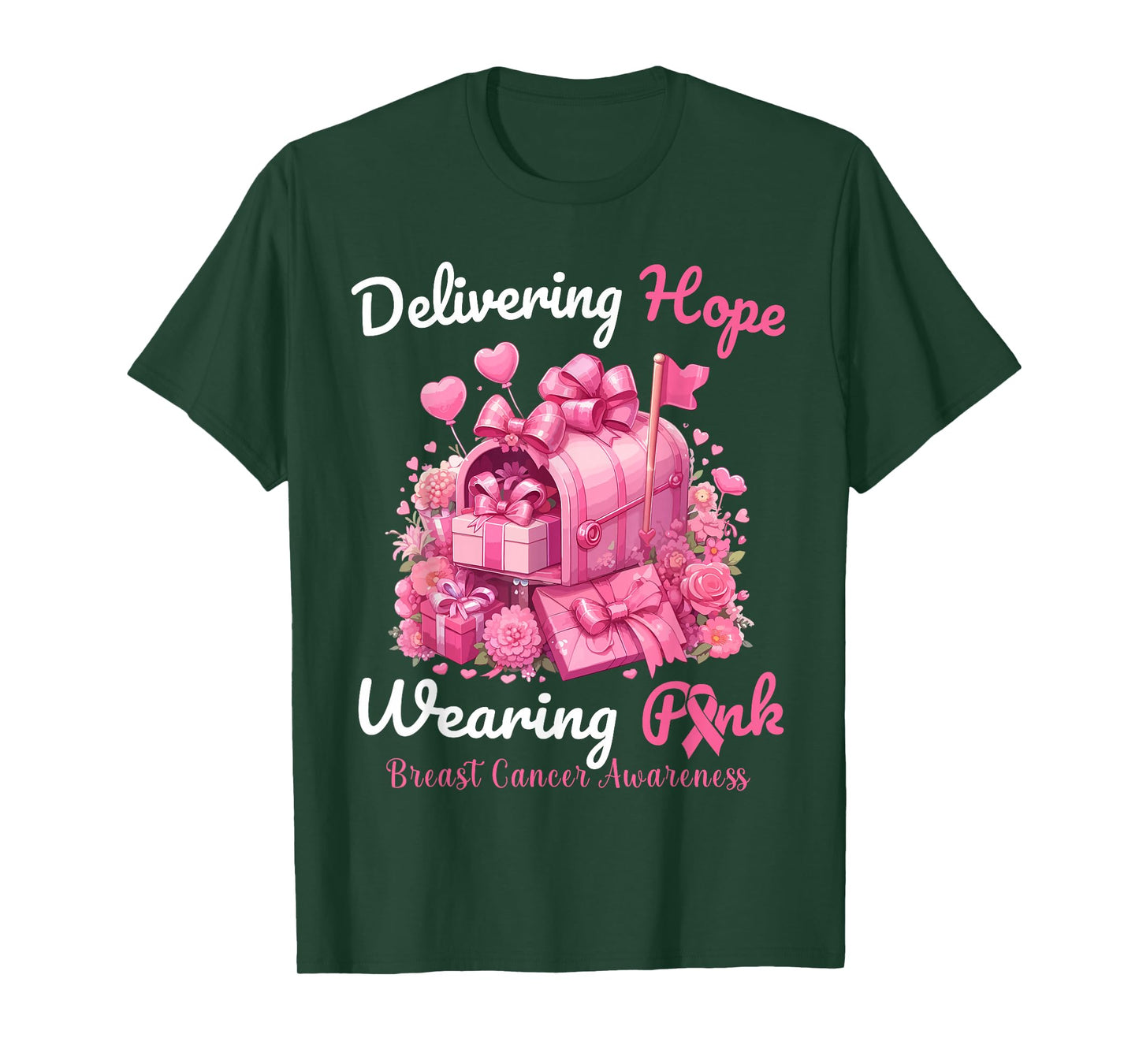 Postal Worker Breast Cancer Awareness October We Wear Pink T-Shirt