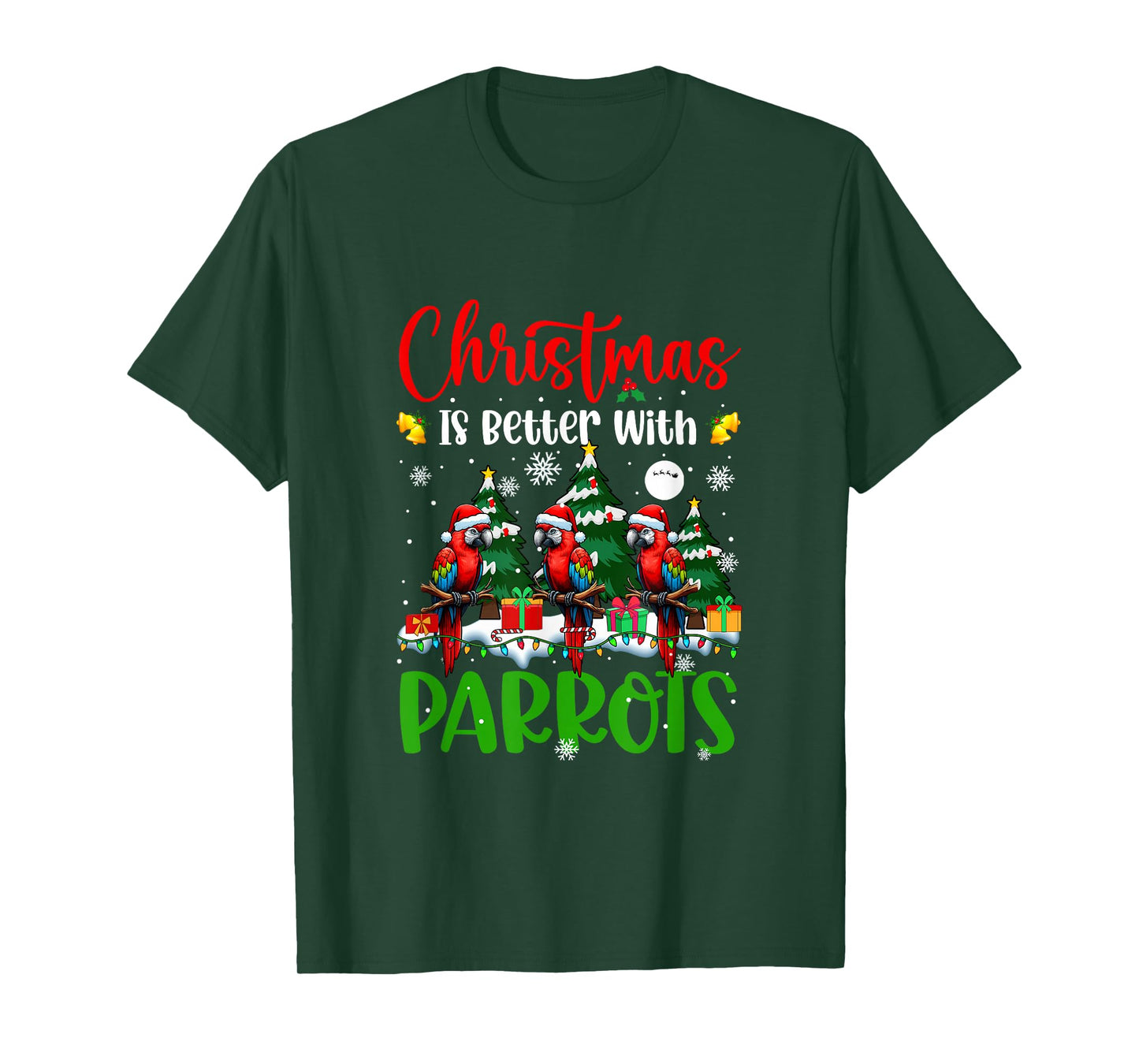 Xmas is Better Funny Joke Parrots Lover Christmas Tree T-Shirt