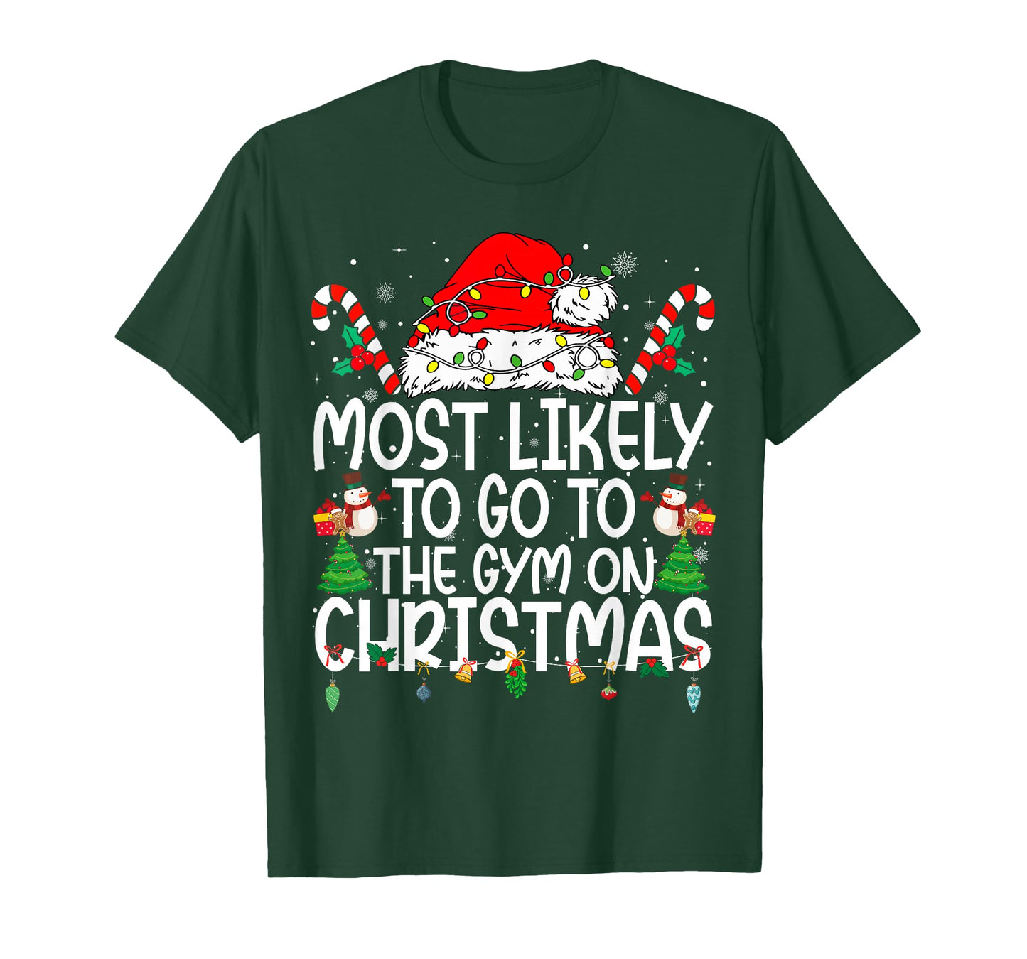 Family Matching Most Likely to Go to The Gym On Christmas T-Shirt
