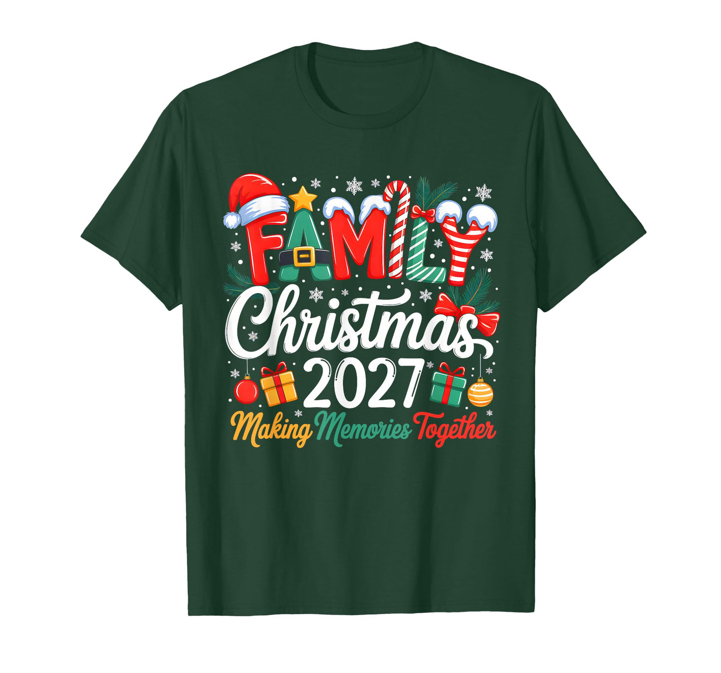 We are Family Christmas 2027 Matching Merry Xmas Squad 2027 T-Shirt