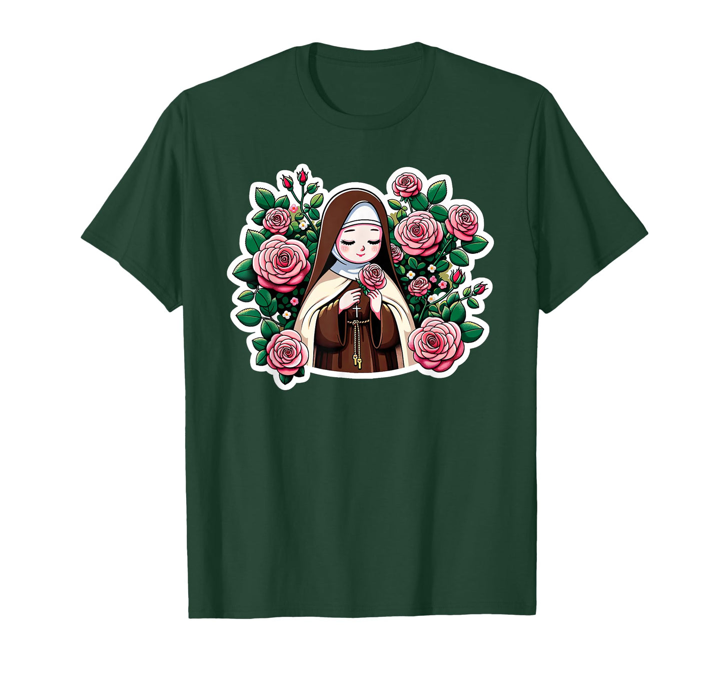 St Therese of Lisieux Kids Little Flower Rose Catholic Saint T-Shirt