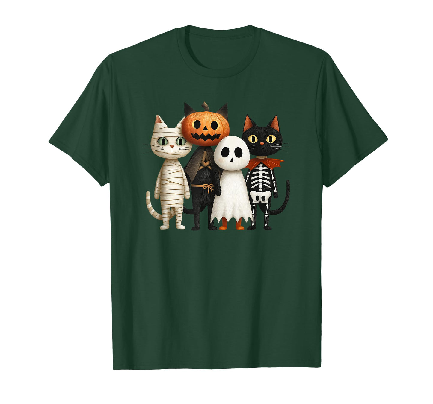 Cute Cat Boo Funny Spooky Skeleton Halloween Costume T-Shirt
