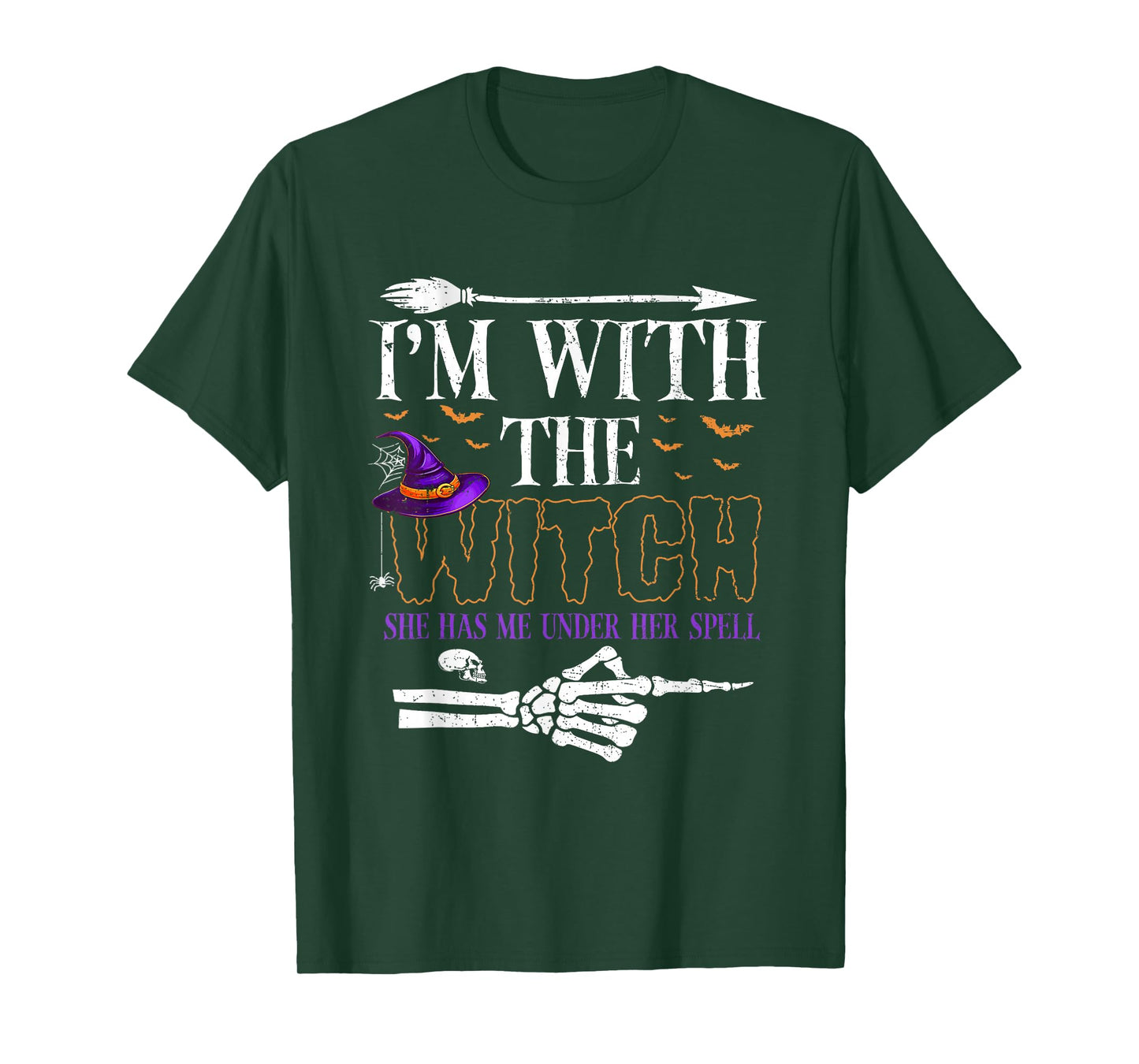 I'm with The Witch Funny Halloween Couple Costume Party T-Shirt