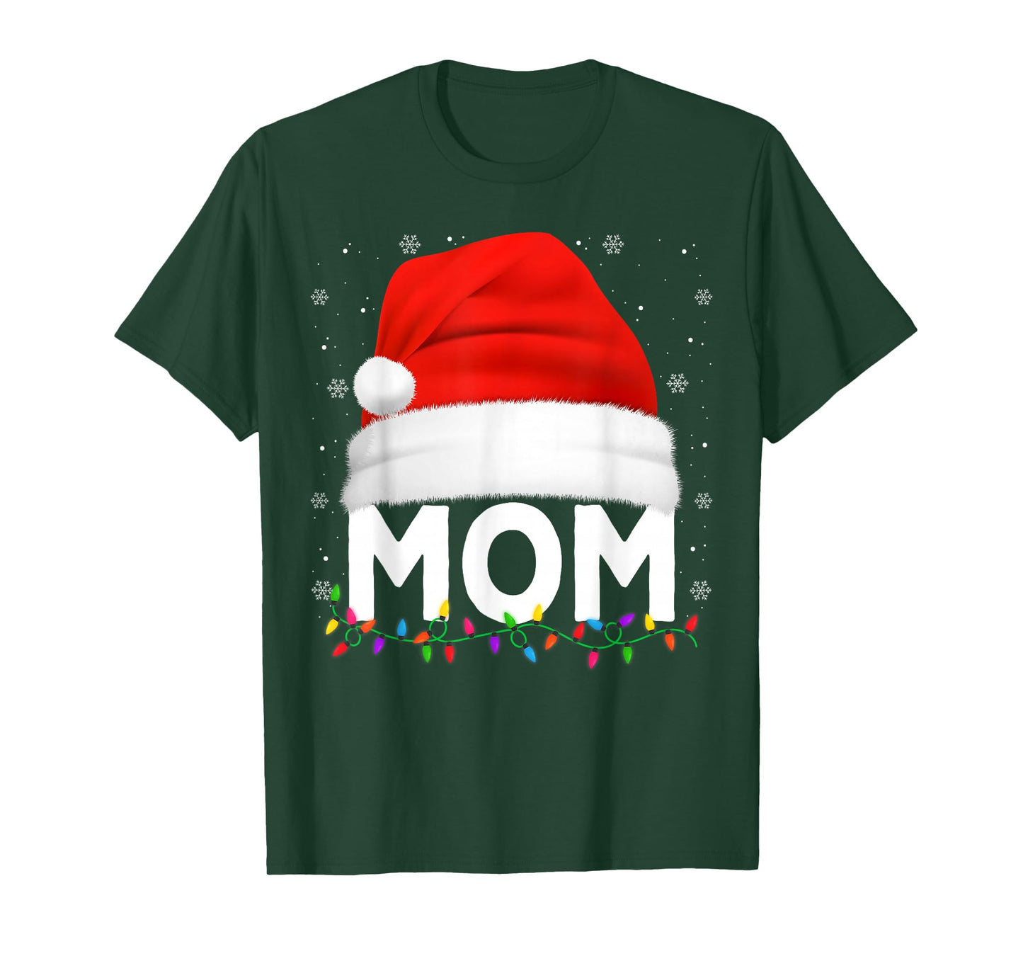 Mom Santa Christmas Pajamas Matching Family Mama Xmas T-Shirt