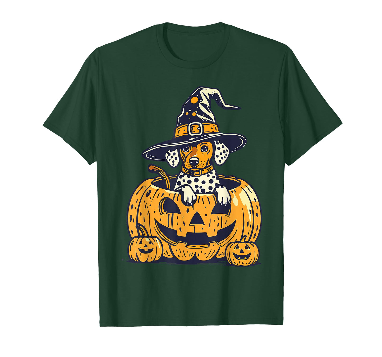 Halloween Shorthaired Pointer Dog in Pumpkins Spooky Vibes T-Shirt
