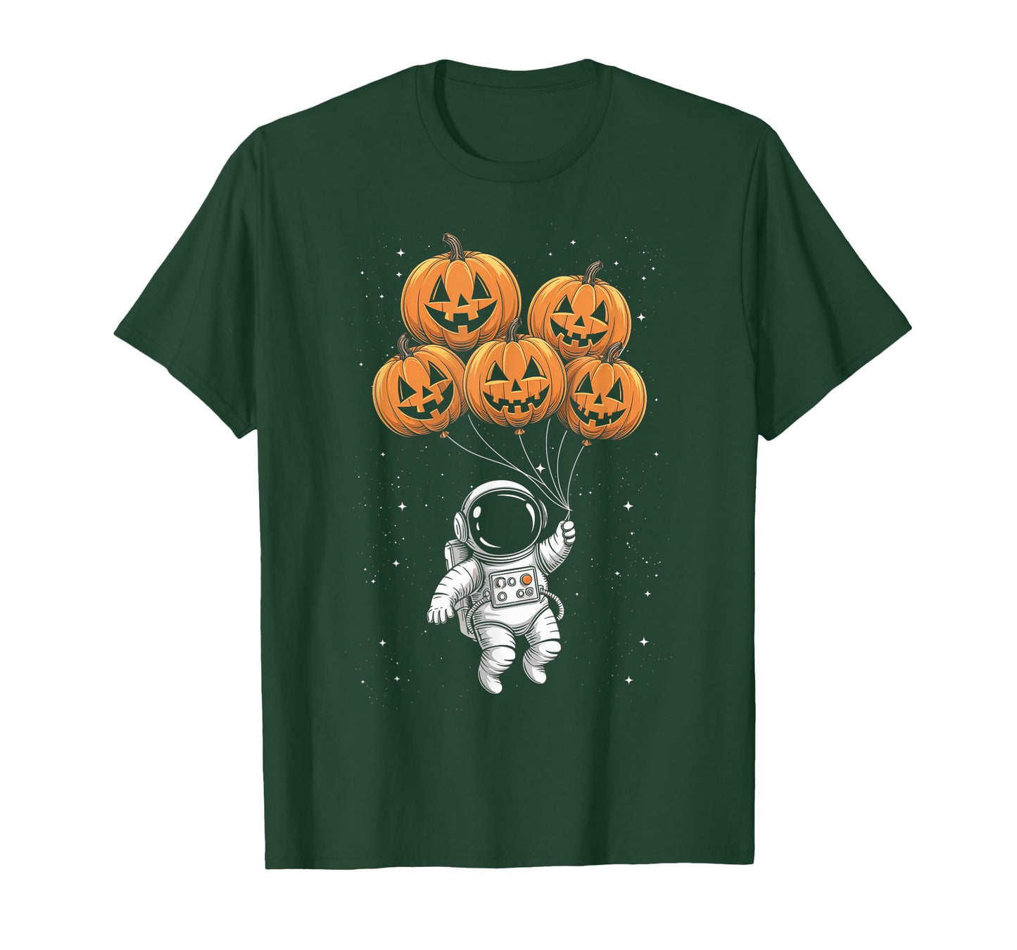 Halloween Astronaut Pumpkin Balloons Kids T-Shirt