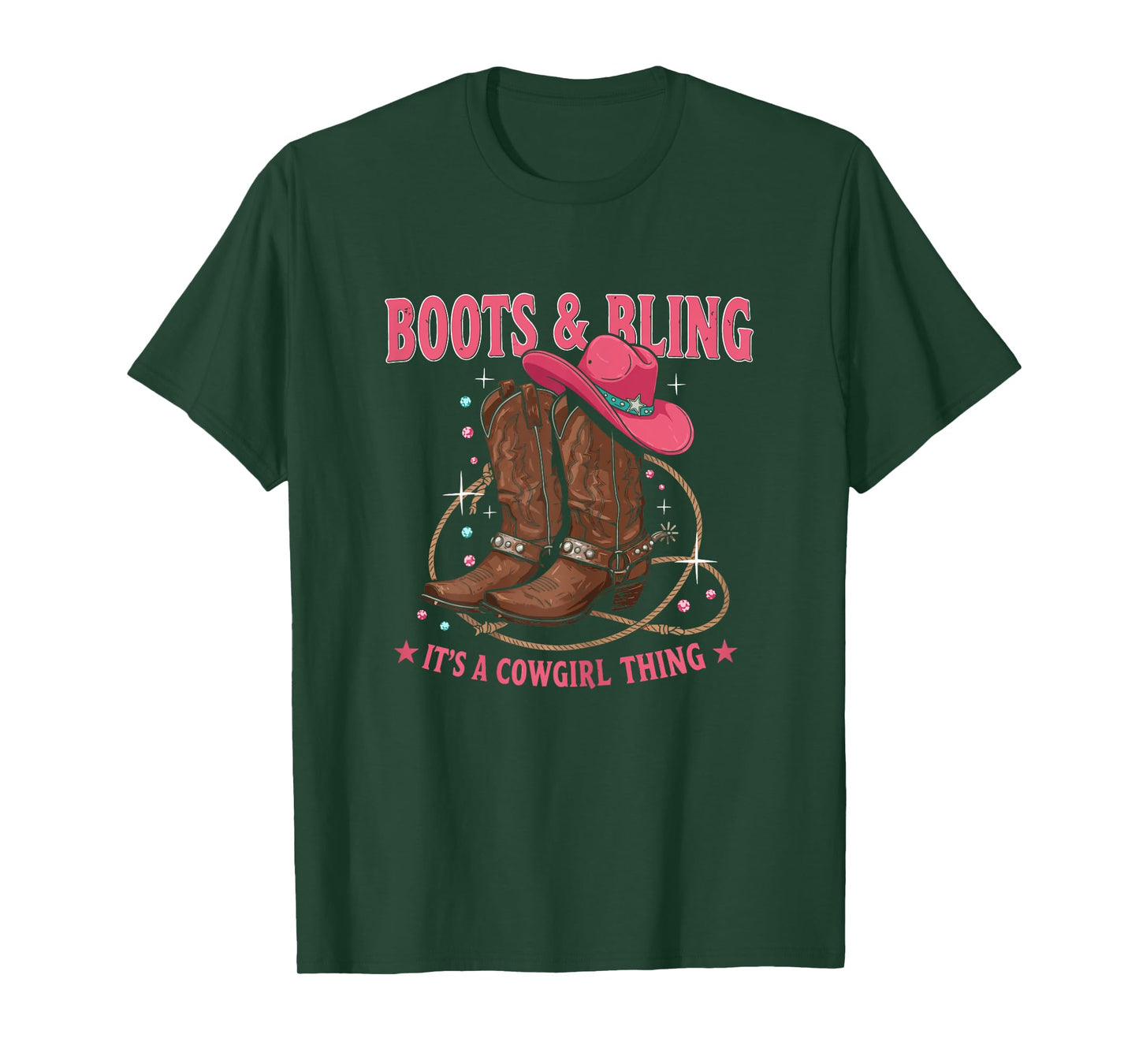 Howdy Country Rodeo Girl Western Boots & Bling its a Cowgirl T-Shirt