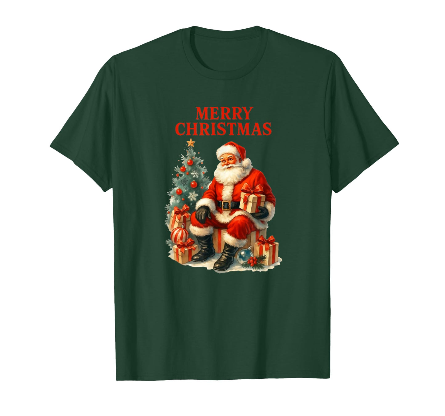 50's Style Santa Christmas Design T-Shirt