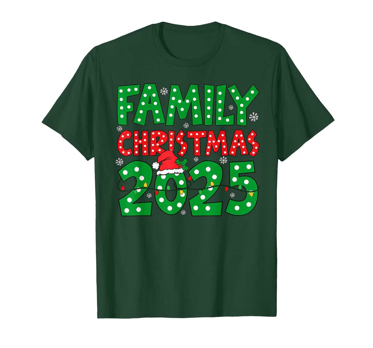 Family Christmas 2025 Xmas Lights Snowflake Pajamas Holiday T-Shirt