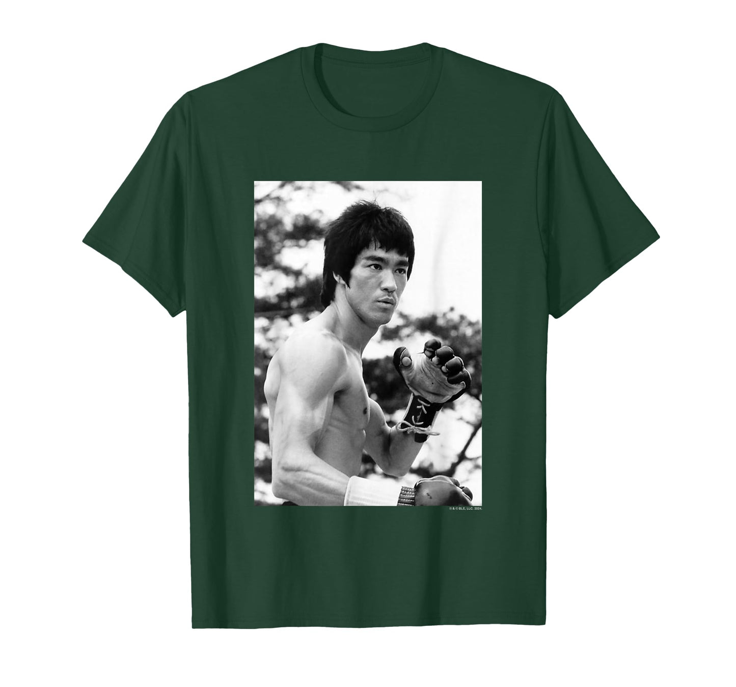 Bruce Lee On Guard Black & White Vintage Poster T-Shirt