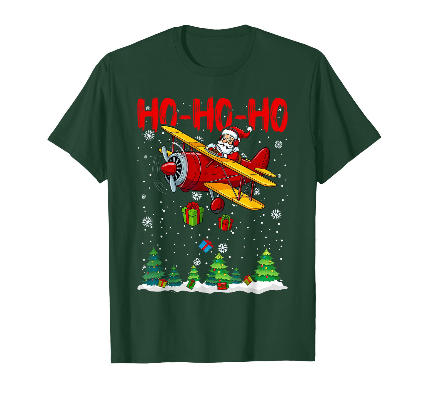 Christmas Santa Claus Pilot Flying Airplane T-Shirt