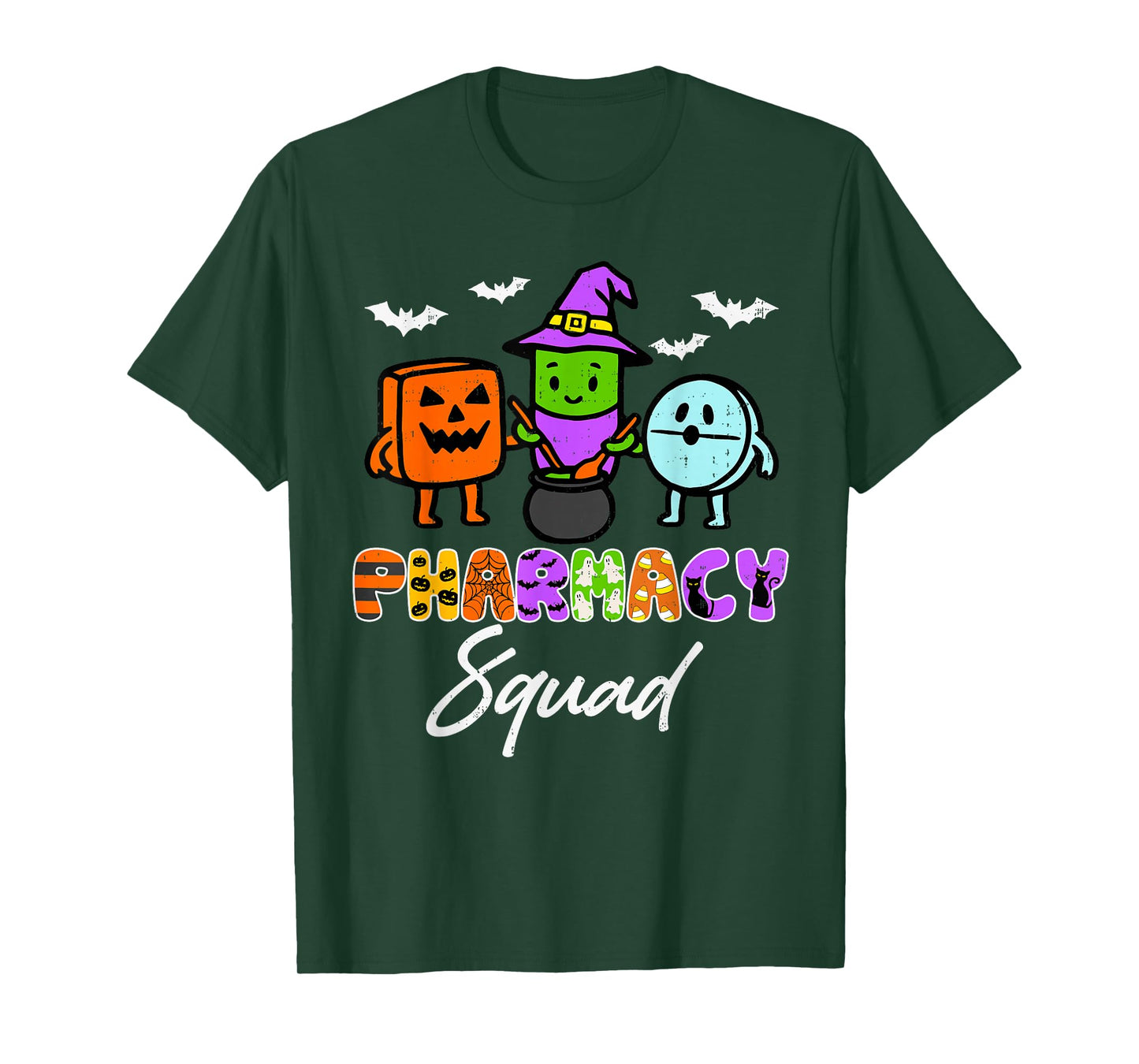 Cute Pharmacy Squad Pills Witch Halloween Costume Pharmacist T-Shirt