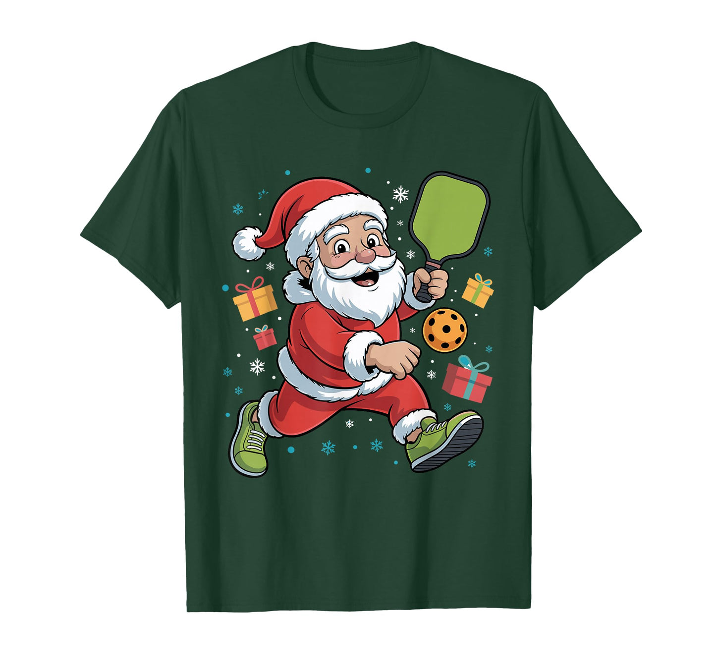 Funny Santa Playing Pickleball Holiday Christmas Xmas Pajama T-Shirt